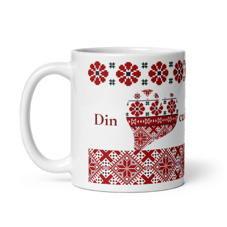 Cana personalizată – Cadou special cu motive tradiționale – 330 ml (11 oz)