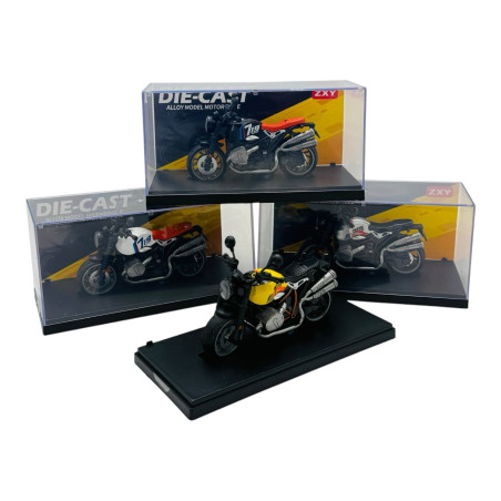 Motocicletă Metalică 1:14 cu Cutie de Expunere – Modele și Culori Variate, 18×9.5×7.5cm