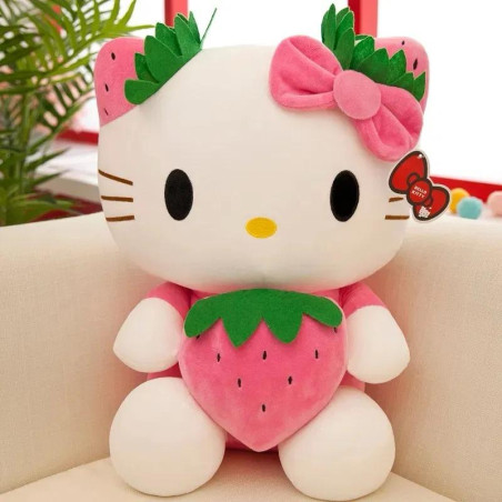 Jucărie Plus Pisicuță Adorabilă cu Căpșună – 2 Culori, 23 cm, Perfectă pentru Copii