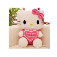 Jucărie Plus Pisicuță Adorabilă cu Inimioară – Roz, 20 cm