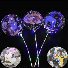 Balon Transparent cu Lumină LED cu Desene Diverse –...