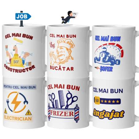 Cana personalizata mix cu Meserii – Cadou Special – 330 ml (11 oz)
