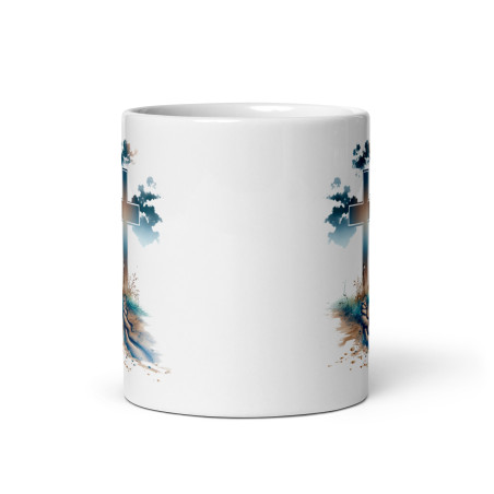 Cana ceramică cu simbol al credinței – Cadou special – 330 ml