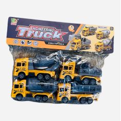 Set 4 camioane de constructii Engineering Truck, 28.5×22×5cm, +3ani