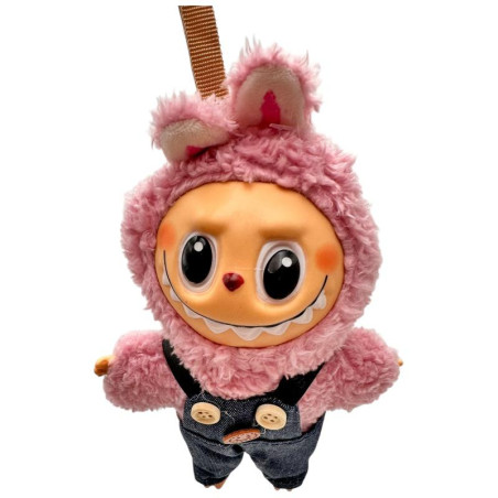 Labubu Plus Super Dragalas aproximativ 18cm – Jucarie Colorata cu Salopeta pentru Cadouri Kawaii si Colectie Adorabila, En-gros
