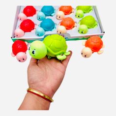 Broscuta testoasa cu rotite, cu actiune manuala, 12cm, multicolor,+3ani