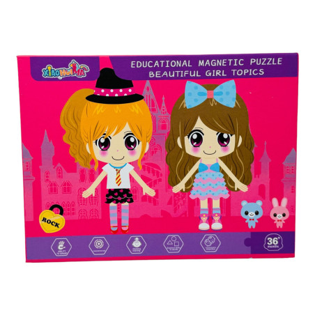 En-gros Puzzle magnetic cu tablita si activitati educative, 22×16.5×3cm, +3ani