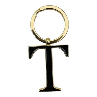 Breloc Metalic Deosebit, Initiala, auriu+negru, 7×3cm, calitate superioara