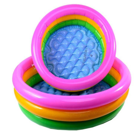 Piscina gonflabila 3 inele, podea gonflabila, multicolor, 86cm, en-gros