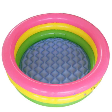 Piscina gonflabila 3 inele, podea gonflabila, multicolor, 86cm, en-gros