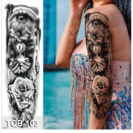 Tatuaj Temporar impermeabil, Pentru brate, picioare si corp, Dimensiune 50 x 20cm En-gross