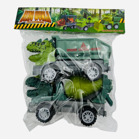 Set 2 masinute Dino Truck, 26×22.5×7cm, +3ani, en-gros
