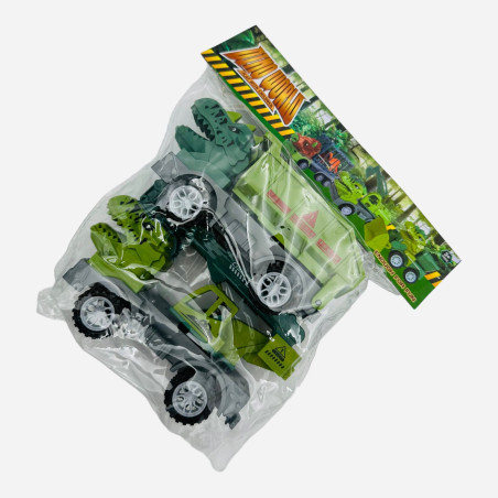 Set 2 masinute Dino Truck, 26×22.5×7cm, +3ani, en-gros