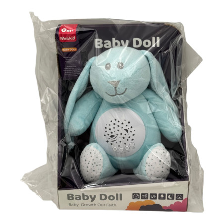 Jucarie din plus pentru bebelusi, Animalut Adorabil, cu proiectie forme luminoase si sunete, 33×25cm, en-gros