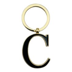 Breloc Metalic Deosebit, Initiala, auriu+negru, 7×3cm, calitate superioara