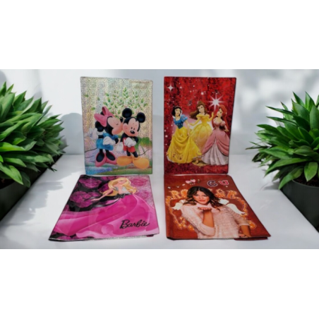 Coperta Holografica pentru caiet A4, modele pentru fetite, diverse animatii, en-gros