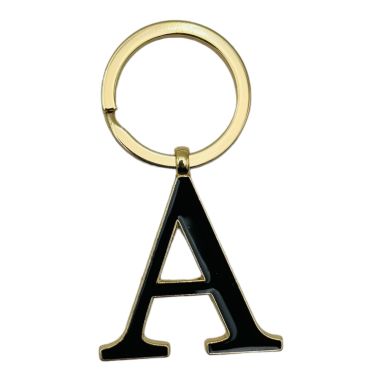 Breloc Metalic Deosebit, Initiala, auriu+negru, 7×3cm, calitate superioara