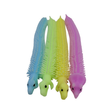 Jucarie din silicon Puffer Toy, dinozaur, diverse culori, 17cm, +3ani, en-gros