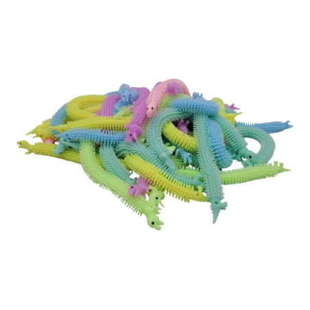 Jucarie din silicon Puffer Toy, dinozaur, diverse culori, 17cm, +3ani, en-gros