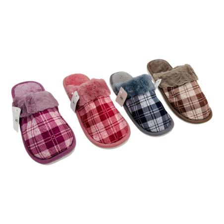 Papuci de casa pentru dama, model pufos, L698, marimi 36-41, en-gros