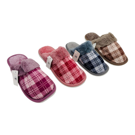 Papuci de casa pentru dama, model pufos, L698, marimi 36-41, en-gros