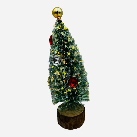 Bradut decorativ pentru Craciun, cu lumini led multicolor, 30cm, diverse culori, en-gros