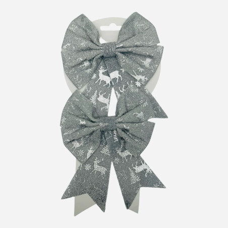 Set 2 fundite decorative pentru Craciun, 27×17cm, diverse culori, en-gros