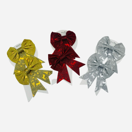 Set 2 fundite decorative pentru Craciun, 27×17cm, diverse culori, en-gros