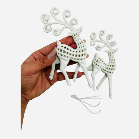 Decoratiune pentru brad de Craciun, diverse modele si culori, cu sclipici, aprox 15×15cm, en-gros