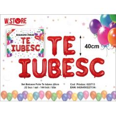 Set Baloane folie TE IUBESC, 40cm, Rosu
