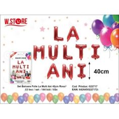 Set Baloane folie LA MULTI ANI, 40cm, Rosu