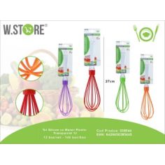 Tel din silicon, cu maner din plastic tranparent, 27cm