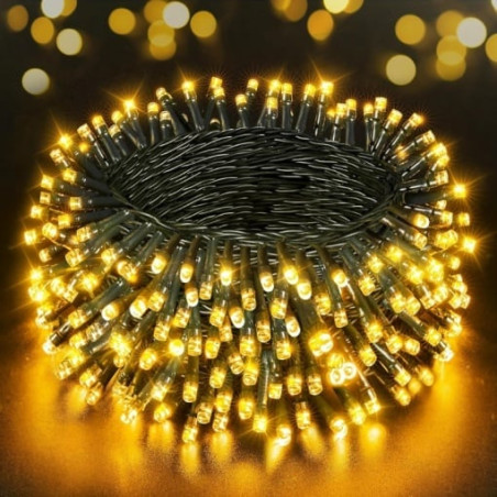 Instalație tip șir cu 320 LED-uri, 20 metri, galben/alb, en-gros