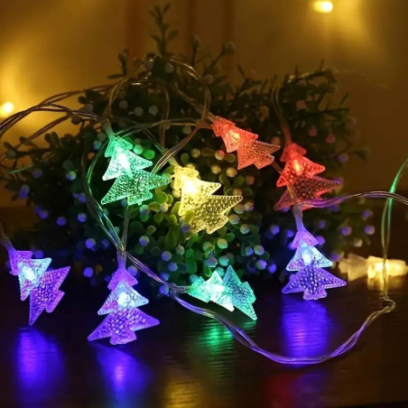 Instalație Solară 50 LED-uri în formă de brăduț, 10 metri, multicolor, en-gros