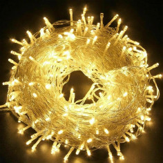 Instalație tip șir cu 160 LED-uri, 20 metri, galben/alb,...
