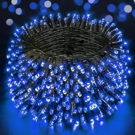 Instalație tip șir cu 100 LED-uri, 10 metri, lumină albastră, en-gros