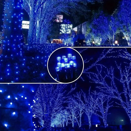 Instalație tip șir cu 200 LED-uri, 15 metri, lumină albastră, en-gros