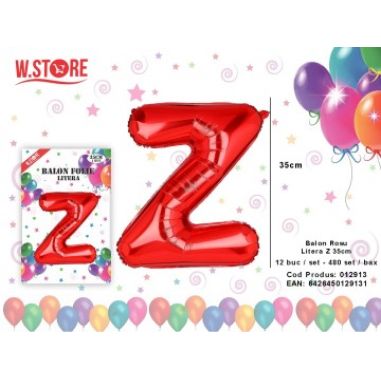 Balon din folie metalizata Litera Z, 35cm, Rosu