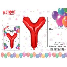 Balon din folie metalizata Litera Y, 35cm, Rosu