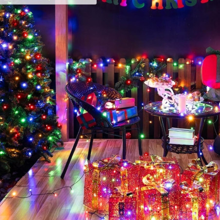 Instalație tip șir cu 100 LED-uri, 10 metri, multicoloră, en-gros