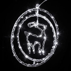 Instalație 3D rotundă figurina căprioară, lumină LED-uri...