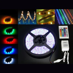 Banda LED RGB de 5 metri cu telecomandă, SMD 2835,...