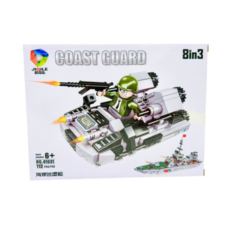 Joc de construcție pentru baieti Coast Guard, +130piese, 23.5×18.5×4.5cm, +6ani, en-gros