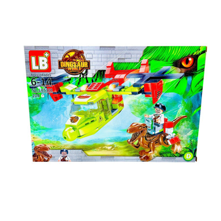 Joc de construcție pentru baieti Dinozaur, +203piese, 32×22×5cm, +6ani, en-gros