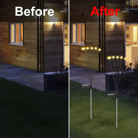 Set de Lumini LED in Forma de Globulet, 6 LED-uri Multicolore, Incarcare Solara, Autoaprindere la Intuneric - engros