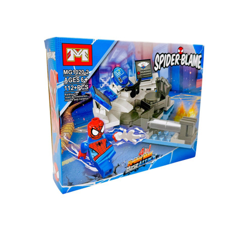 Joc de construcție pentru baieti Spider Blame, +110piese, 24×19×4.5cm, +6ani, en-gros