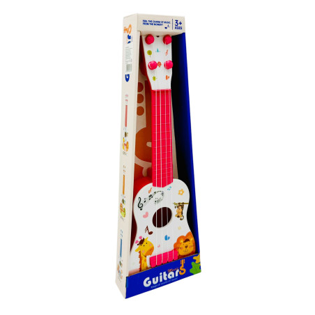 Chitara de jucariei pentru copii, design cu animalute, diverse culori, 40.5×14×5cm, +3ani, en-gros