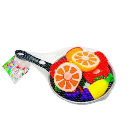 Tigaie de jucarie, cu fructe SI legume, multicolor, 30×17cm, +3ani, en-gros