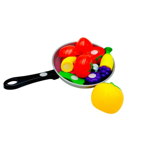 Tigaie de jucarie, cu fructe SI legume, multicolor, 30×17cm, +3ani, en-gros