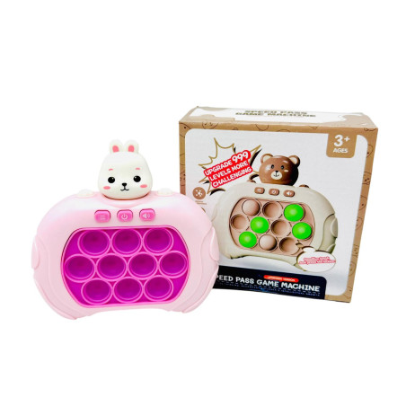 Consola pop-it 999 nivele, Speed Pass Game Machine, model Iepuras, 13×13×6cm, +3ani, en-gros